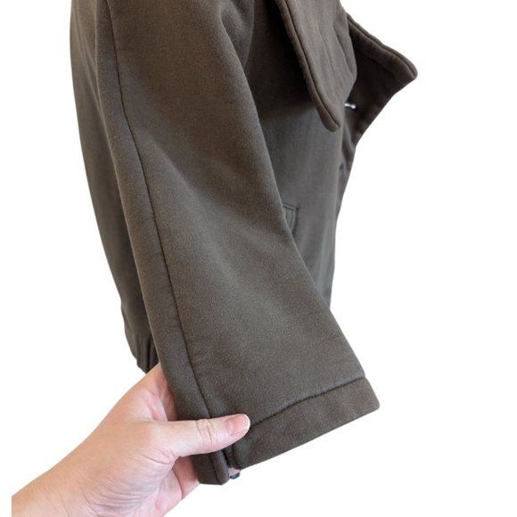 Aritzia Community Moto Jacket Bomber 90s Biker Women's XXS Taupe Organic Cotton - Picture 6 of 12